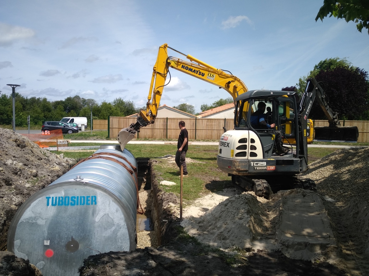 Création de bassin paysager avec circuit hydraulique intégré en Gironde